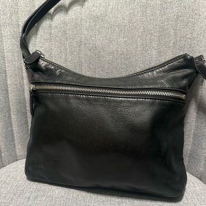 Margot New York Mary Leather Crossbody Bag in Black